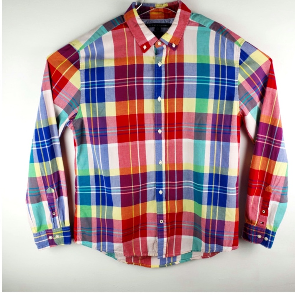 Tommy Hilfiger Custom Fit long sleeve Plaid Shirt in Size XL